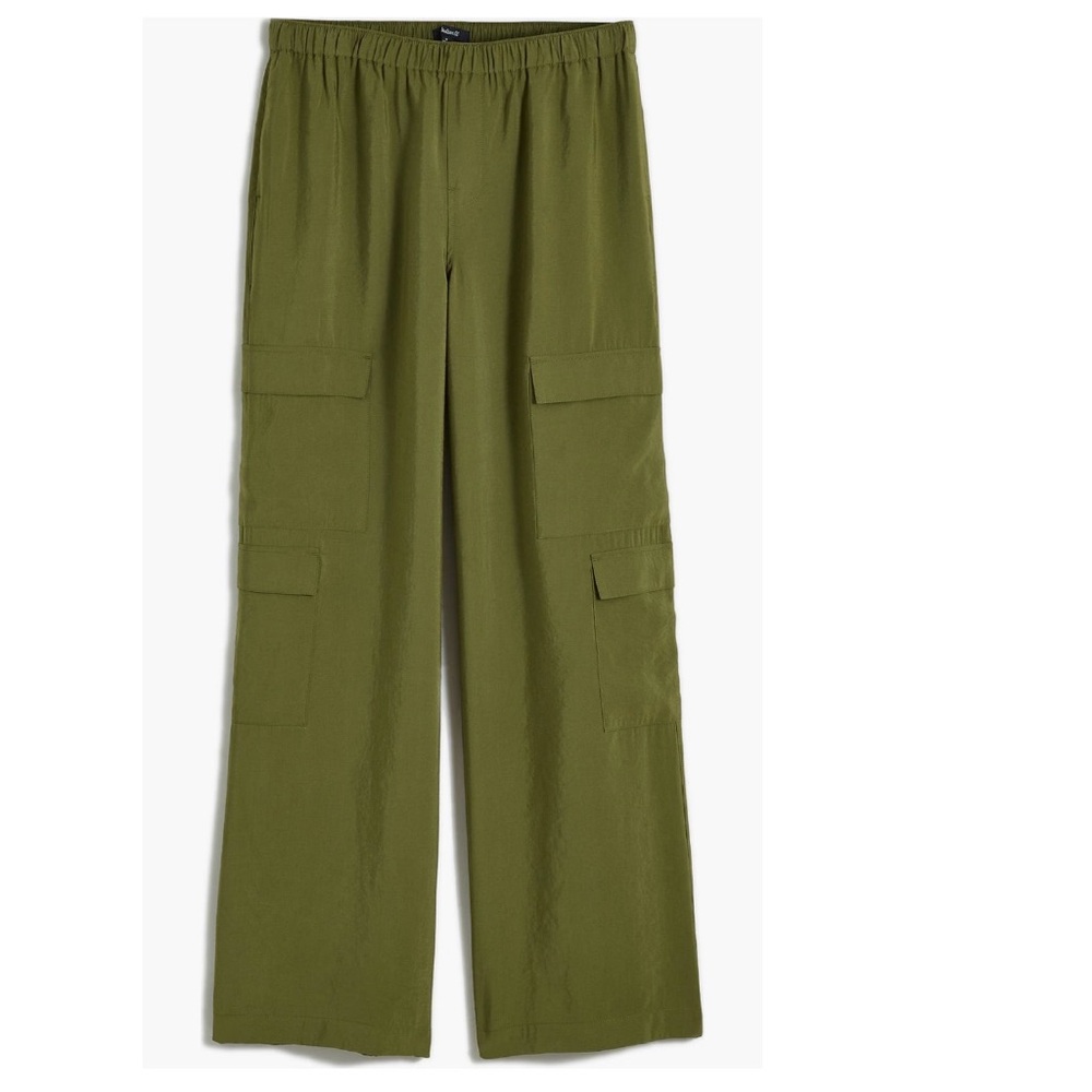 NWOT Madewell Pull-On Wide Leg High Rise Olive Green Cargo Pants